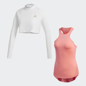 Adidas 2021新款女子休闲速干两件套t恤（背心+防晒衣）