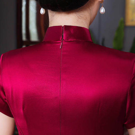 上海旗袍厂TZRY-21002品质款生产加工2021新款改良喜婆婆连衣裙喜庆质感旗袍连衣裙 商品图3