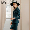 IWY/墨绿色格纹系带职业装西装套裙女修身显瘦收腰时尚气质名媛工作服CS1091 商品缩略图4