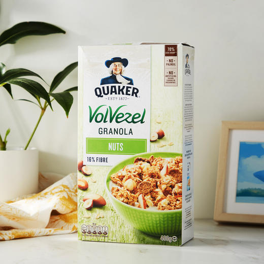 荷兰进口 QUAKER 桂格坚果谷物粒即食燕麦片400g*2盒 商品图2