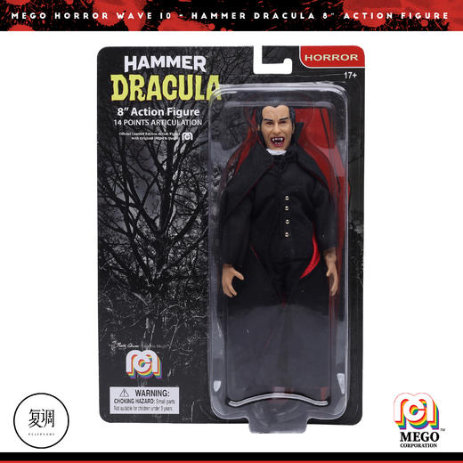 现货 Mego 汉默恐怖电影 德古拉 Dracula 8英寸 可动挂卡 商品图2