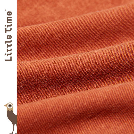 littletime童装复古南瓜色吊带裙2021春装新款花朵撞色直筒连衣裙 商品图3