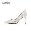 westory2021年春夏新款满钻气质高跟鞋W21AE52281 商品缩略图2