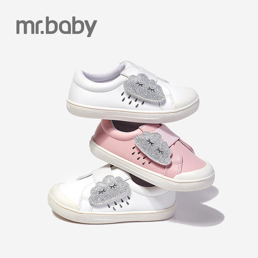 mrbaby童鞋 女童休闲鞋2021年春季新款云朵魔术贴透气 儿童板鞋女 商品图2