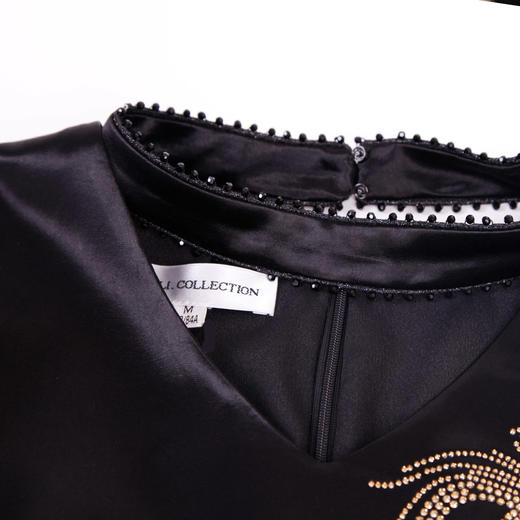 NC81S斯尔丽2021年春季上新瑟俪脱卸领烫钻连衣裙 商品图4