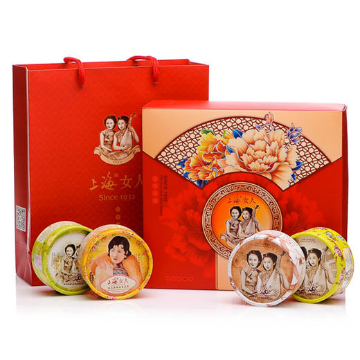 上海女人花好月圆雪花膏礼盒80g*4 商品图0