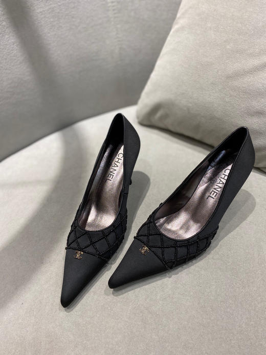 小香家 真丝手工串珠高跟鞋3色 商品图8