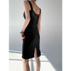 惊艳丝绒，面料控女人味，紧身开叉连衣裙#SS2124 商品缩略图3
