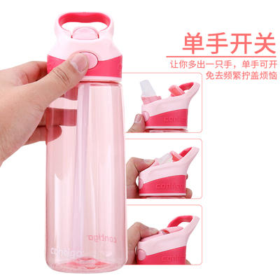 contigo康迪克锁扣运动吸管杯 樱花粉/蒂芙尼蓝 450ml 商品图1