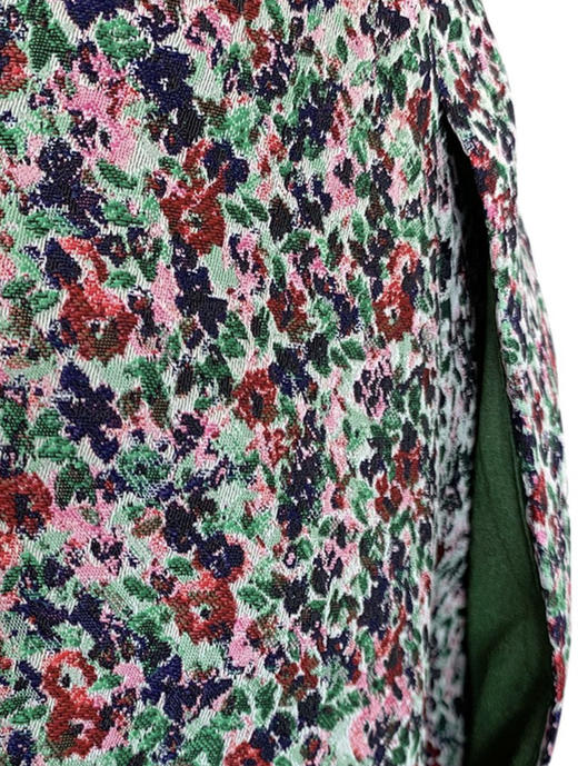 TYNVIE 立体花边装饰开衩提花半裙 - 绿色 商品图5