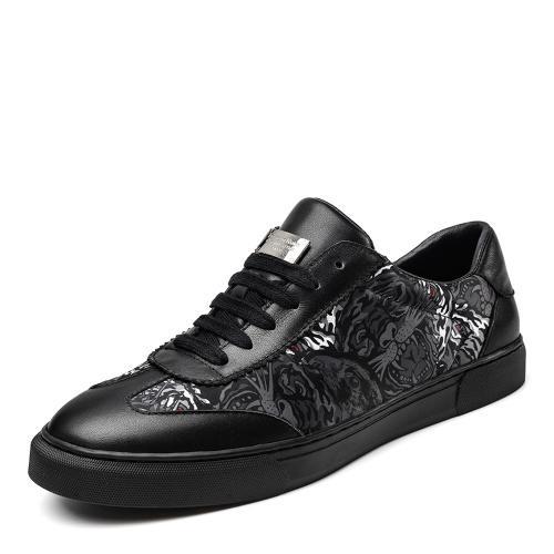 Ferrero Ross/费列罗斯 牛皮配花布 男士时尚休闲板鞋 FR882838H 商品图1