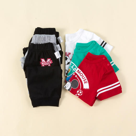 迪士尼男童夏季套洋气短袖短裤两件套套装 商品图2