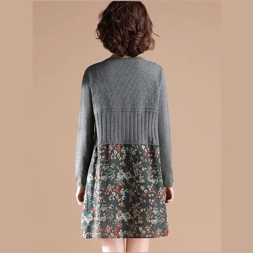 JXG-【高端款】2020年春季百搭洋气复古碎花拼接针织开衫中长款外披女 商品图5