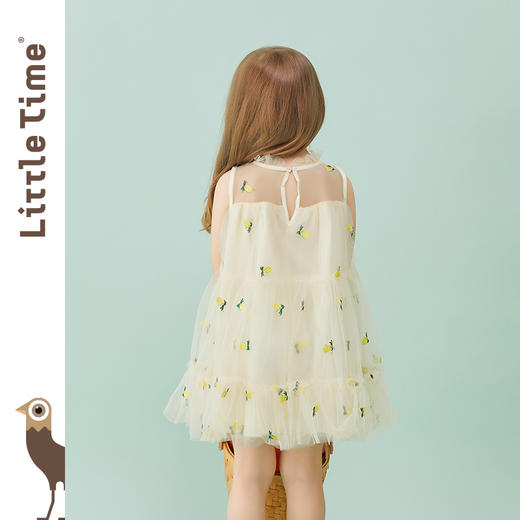 littletime童装2020夏季新品菠萝无袖连衣裙洋气女童无袖网纱裙 商品图1