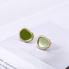 【S925银针系列】绿色时尚耳钉 商品缩略图0