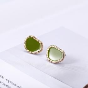 【S925银针系列】绿色时尚耳钉