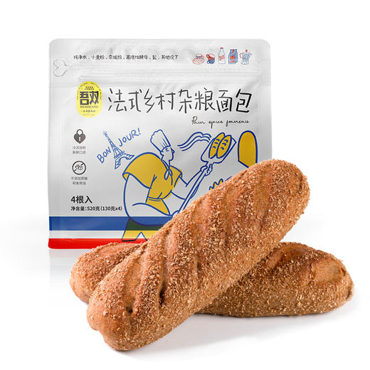 吾双全麦胚芽乡村面包520g 商品图1