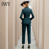 IWY/墨绿色格纹西装系带西服套装女修身显瘦收腰时尚气质女神商务正装CP1091 商品缩略图3