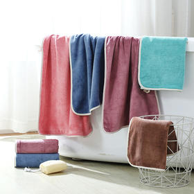 【珊瑚绒毛巾】吸水简约干发洗脸巾居家日用布艺