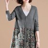 JXG-【高端款】2020年春季百搭洋气复古碎花拼接针织开衫中长款外披女 商品缩略图2