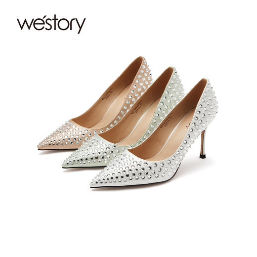 westory2021年春夏新款满钻气质高跟鞋W21AE52281 商品图1