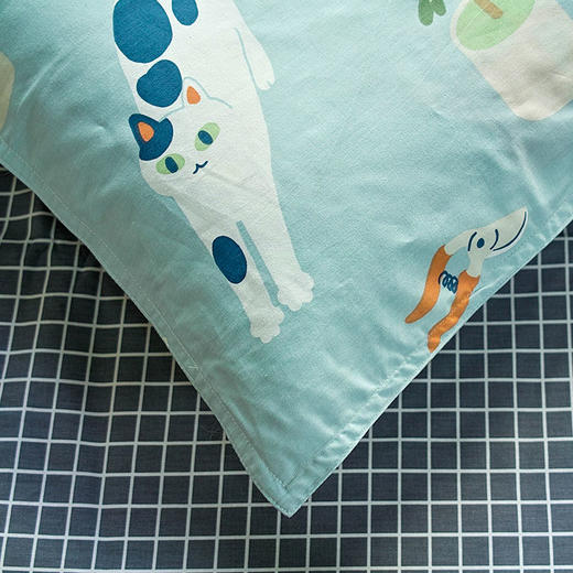 【幸运土猫】园艺喵如茉全棉纯棉猫三四件套件柔软被套原创设计 商品图4