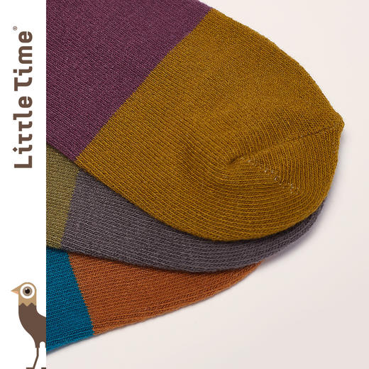 littletime童装荷叶花边中筒袜 2020冬新款撞色莫兰迪棉袜直筒 商品图3