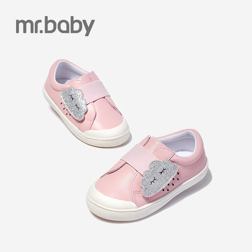 mrbaby童鞋 女童休闲鞋2021年春季新款云朵魔术贴透气 儿童板鞋女 商品图0
