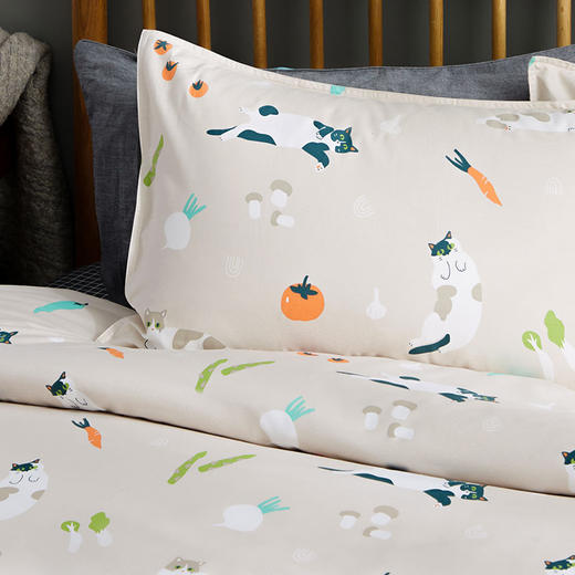 【幸运土猫】蔬菜喵如茉全棉纯棉猫三四件套件柔软被套原创设计 商品图3