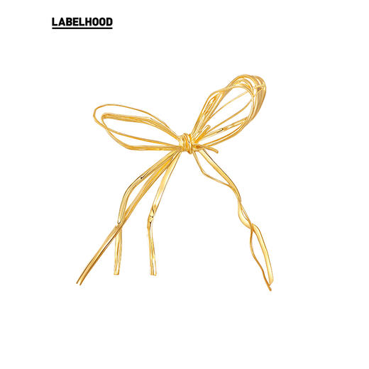 SHUSHU/TONG 大麦秆蝴蝶结大耳钉 20377DNBPGGLD 商品图0