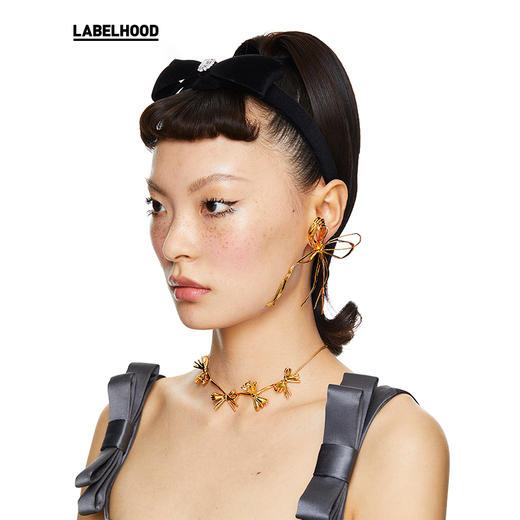 SHUSHU/TONG 大麦秆蝴蝶结大耳钉 20377DNBPGGLD 商品图2