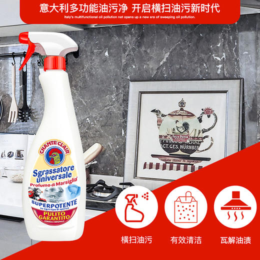 CHANTECLAIR 大公鸡管家 多功能油污净(马赛皂香) 厨房清洁去油污剂 (意大利进口) 625ml 商品图1