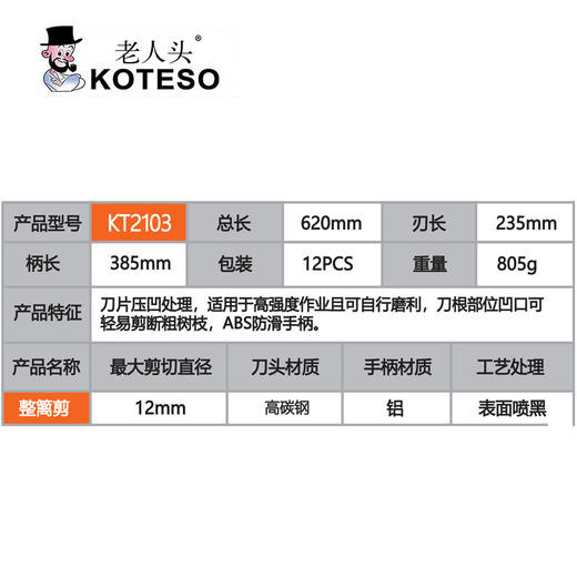 KT2103压凹十寸整篱剪 商品图1