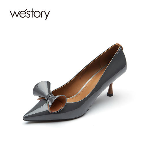 westory女鞋新款尖头高跟鞋细跟宴会婚鞋52091 商品图1