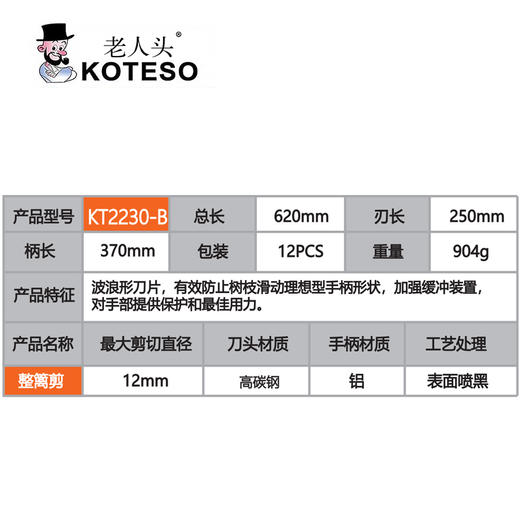 KT2230-B 十寸波刀整篱剪 商品图1