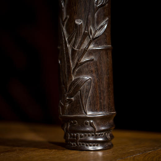 清代 紫檀雕竹纹臂搁 商品图1