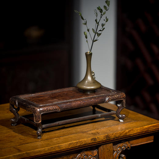 清代 红木三弯腿方形几摆件 商品图1