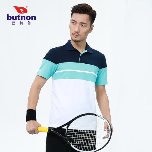 M1151巴特侬春夏新款男士短袖polo透气舒适棉料休闲拼色 商品图2