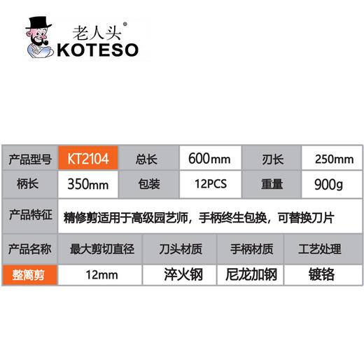 KT2104铸铝整篱剪 商品图1