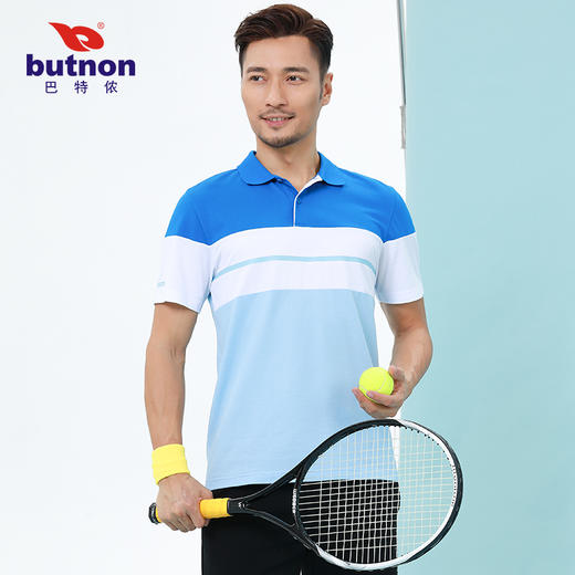 M1151巴特侬春夏新款男士短袖polo透气舒适棉料休闲拼色 商品图3