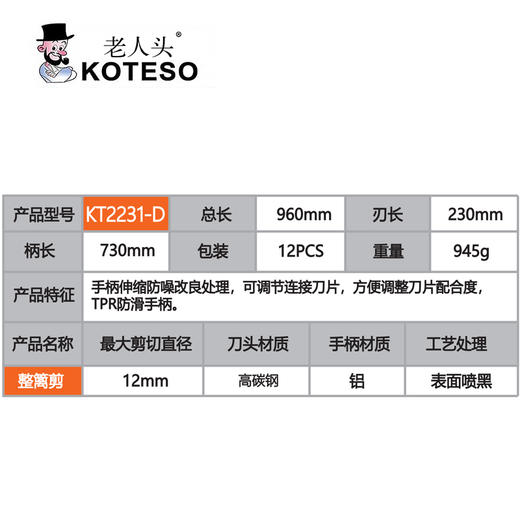 KT2231-D伸缩直刀整篱剪 商品图1