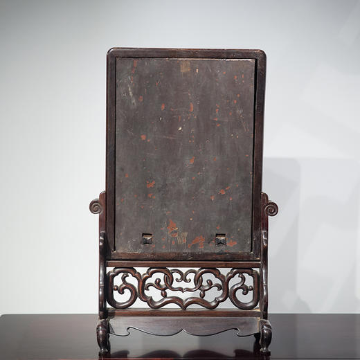 清代 红木镶云石云纹插屏 商品图4