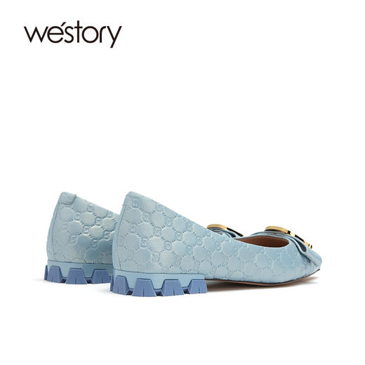 westory女鞋2021春季新款牛皮尖头一脚蹬豆豆鞋奶奶鞋W21AE52571 商品图2