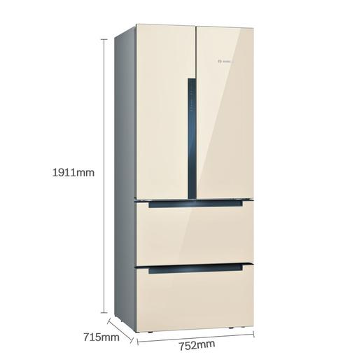 博世（Bosch）484升 多门冰箱 混合冷动力 玻璃门 KME48S68TI 曲奇色 商品图4