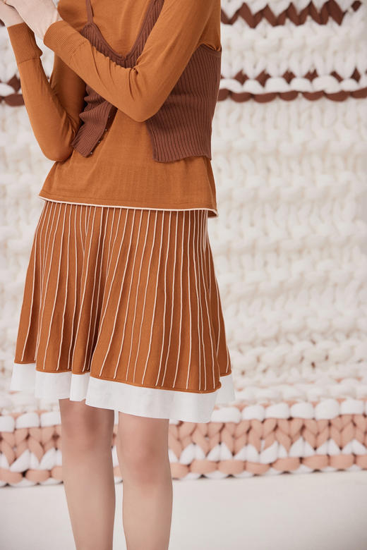  春夏 针织百褶A字短裙 SJS93W014N 商品图4