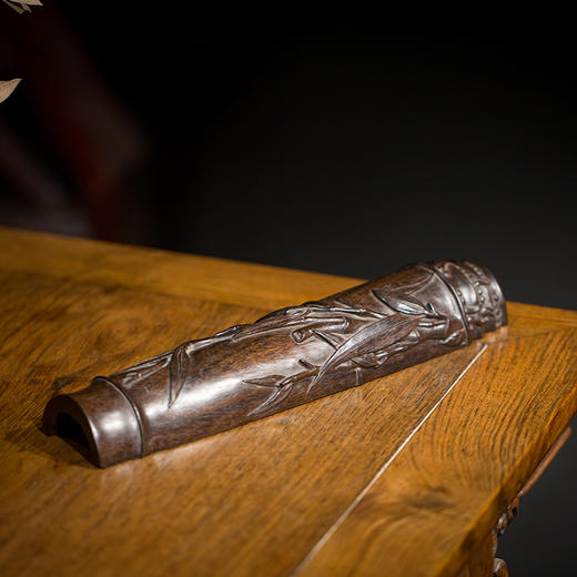 清代 紫檀雕竹纹臂搁 商品图2