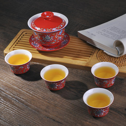 湘瓷功夫茶具《缠枝纹》红
 商品图1