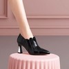 OLD-W8200春秋款黑色高跟鞋女士粗跟尖头单鞋拉链深口皮鞋舒适休闲漆皮女鞋 商品缩略图2