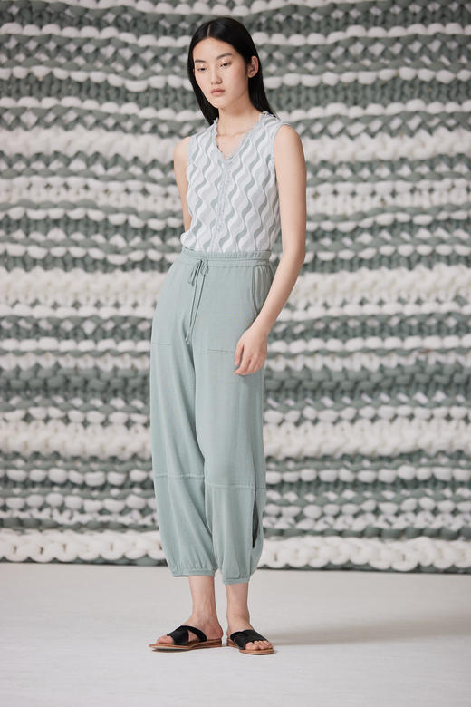 春夏 V领波纹针织女背心 SJS93W064N 商品图2