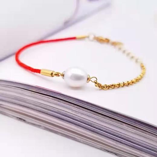 三生石珍珠吉祥红绳手链 商品图2